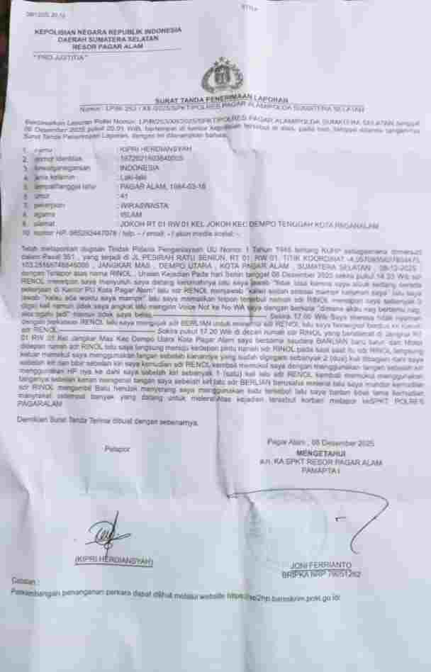 IWOI Sumsel Kecam Penganiayaan Wartawan di Pagar Alam.