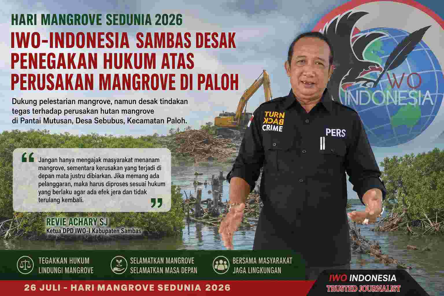Hari Mangrove Sedunia, IWO Sambas Desak Aparat Bertindak.