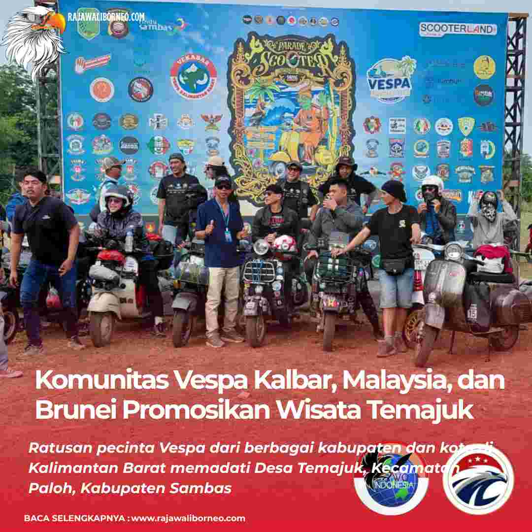 Komunitas Vespa Kalbar, Malaysia, dan Brunei Promosikan Wisata Temajuk